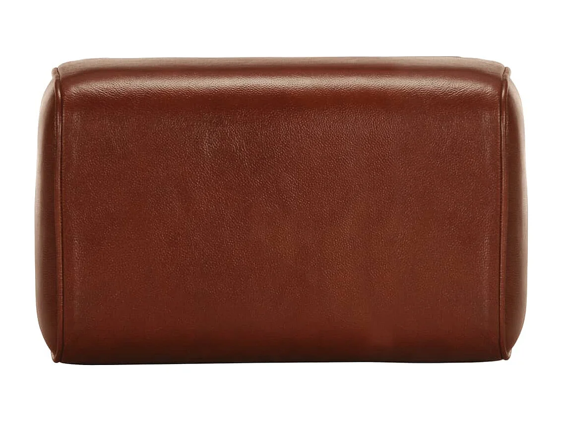 Sitzbank Turnbock-Design 38 cm Braun Echtleder Massivholz Mango