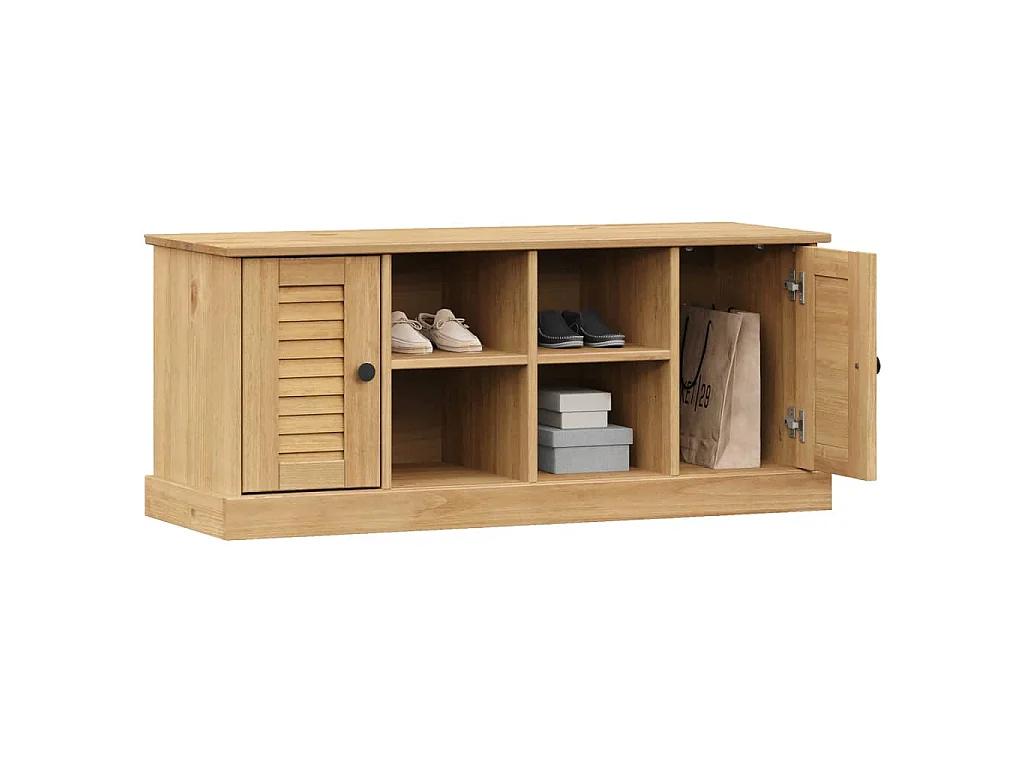 Banc à chaussures VIGO 106x35x45 cm bois massif de pin