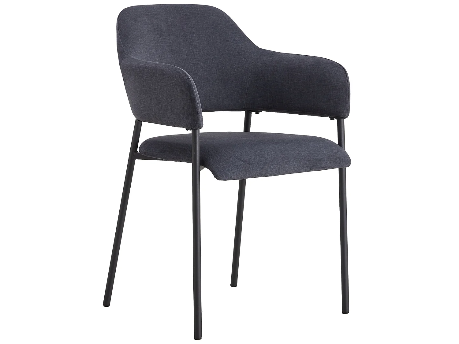 Chaise tapissée avec accoudoirs - graphite - AZHAI