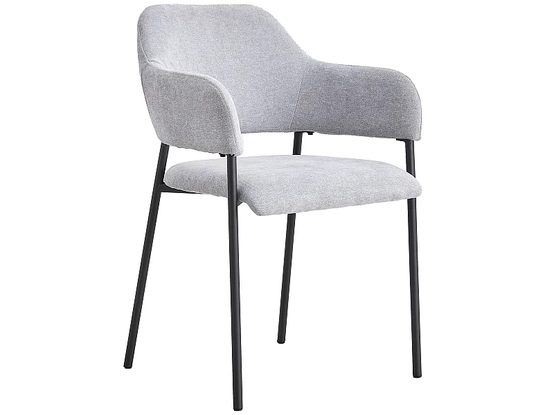 Chaise tapissée avec accoudoirs - bleu clair - AZHAI