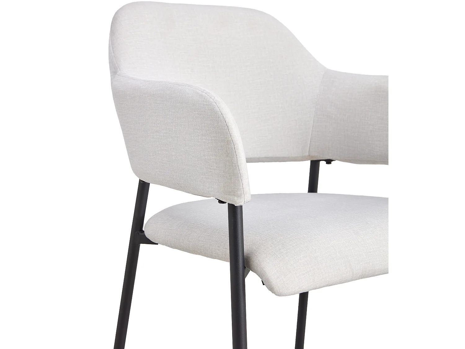 Chaise tapissée avec accoudoirs - gris clair - AZHAI