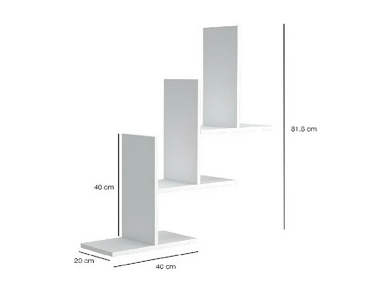 Étagère Eclipse, Blanc, 80x20x81,8 cm, EPIKASA