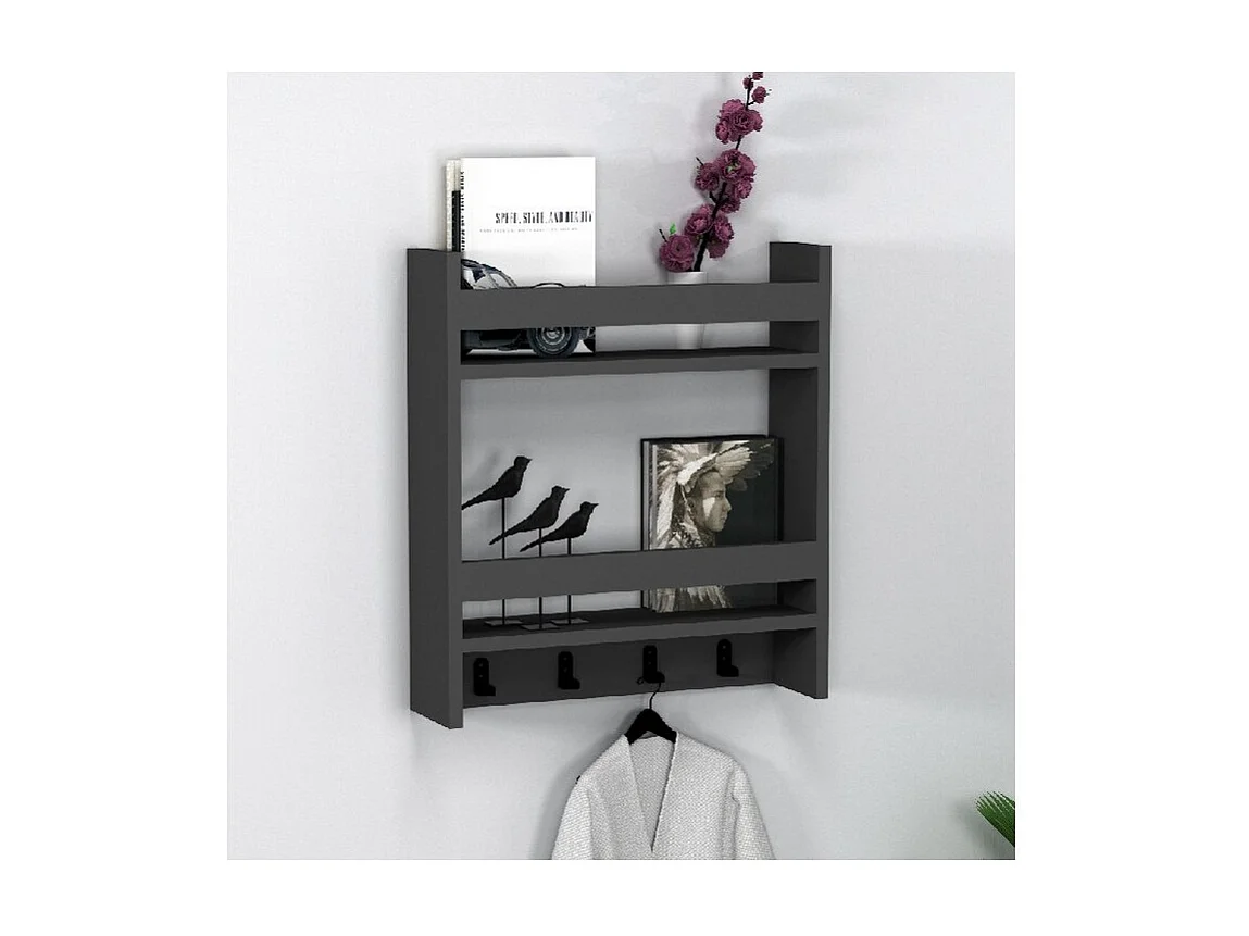 Étagère Enrica, Anthracite, 53,6x14,5x60 cm, EPIKASA