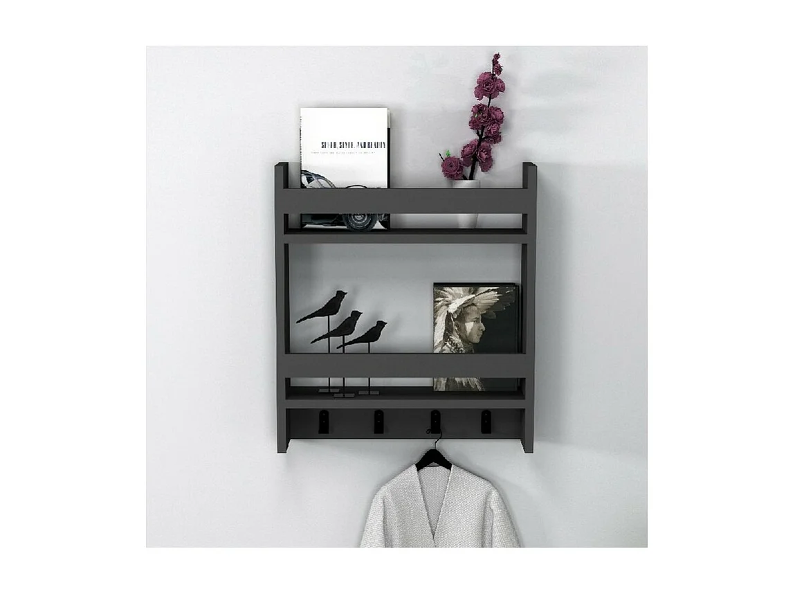 Étagère Enrica, Anthracite, 53,6x14,5x60 cm, EPIKASA