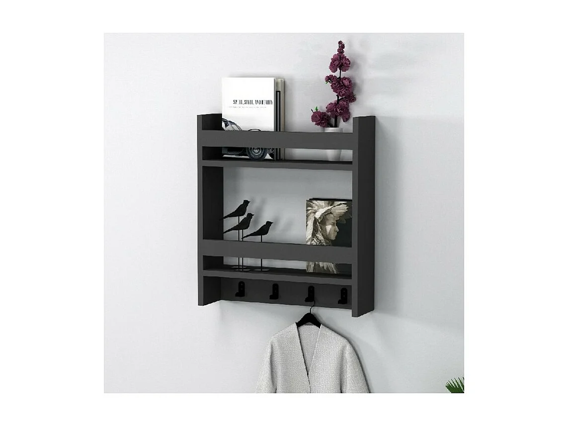 Étagère Enrica, Anthracite, 53,6x14,5x60 cm, EPIKASA