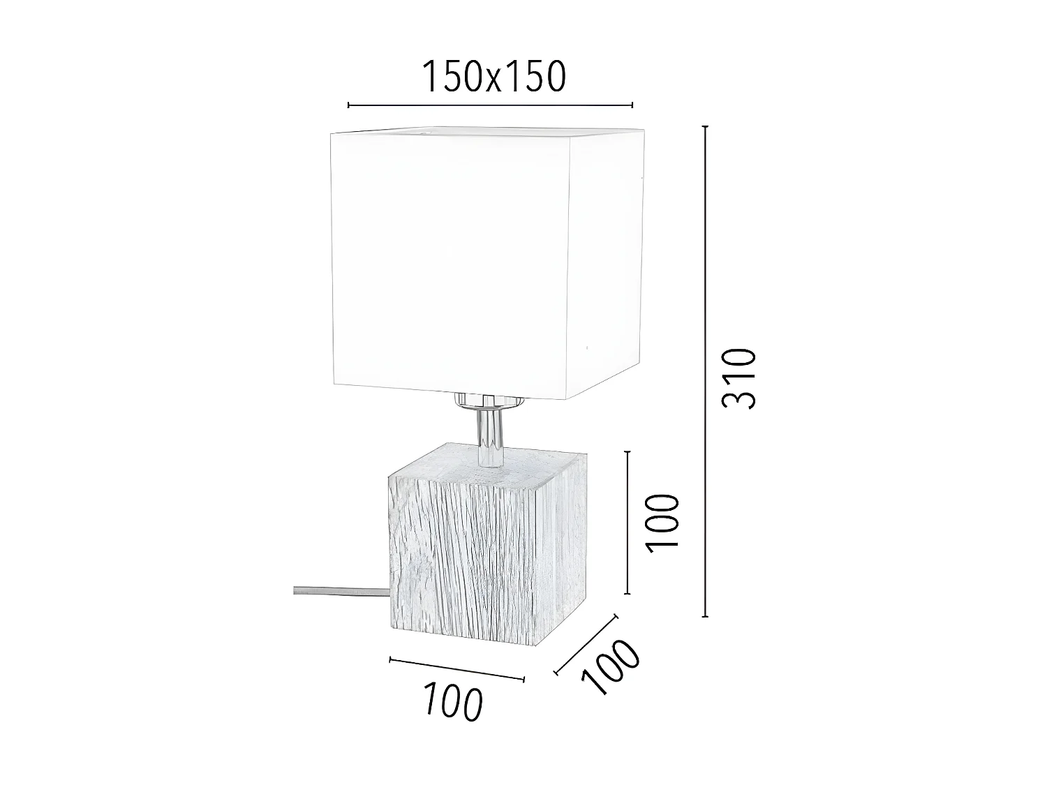 Lampe à Poser Trongo, Marron, 15x15x31 cm, EPIKASA
