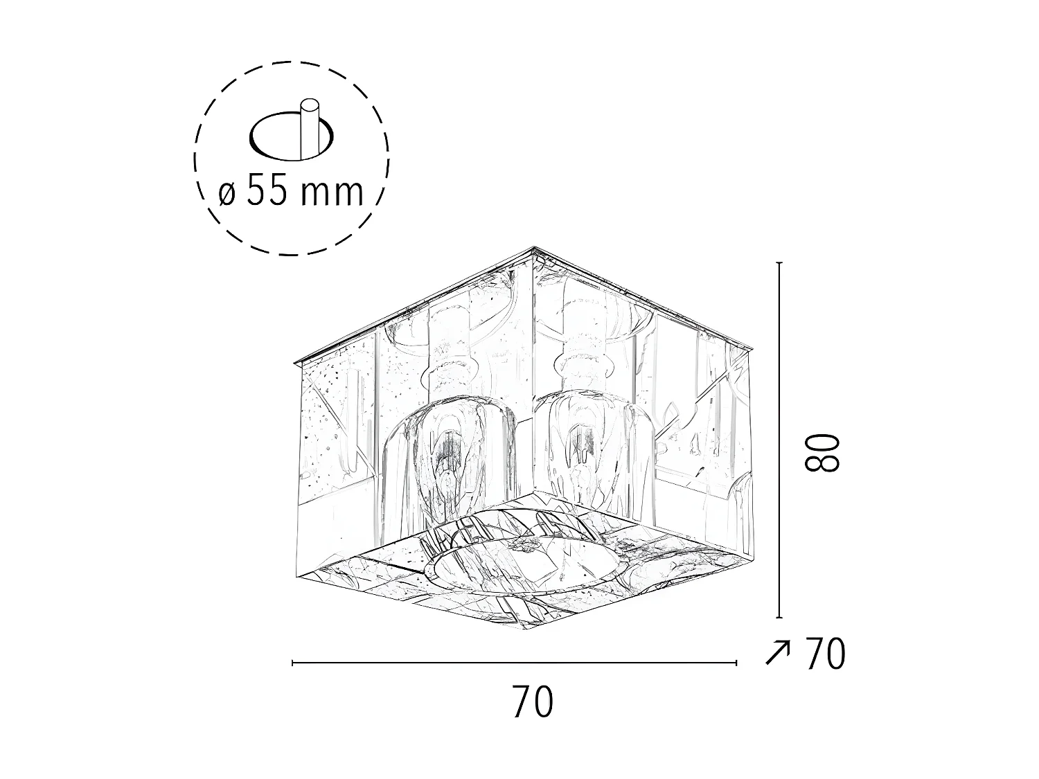 Faretto Cristaldream, Argento, 20x16x8 cm, EPIKASA