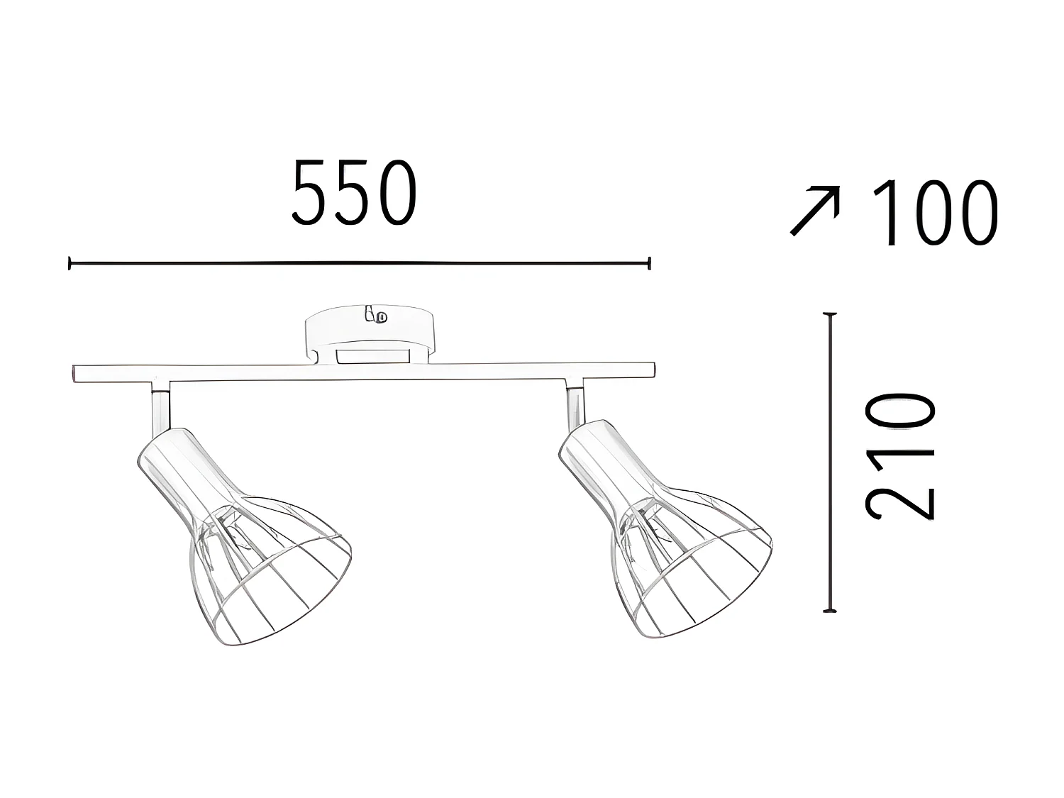 Candeeiro de Teto Megan, Prata, 55x10x21 cm, EPIKASA
