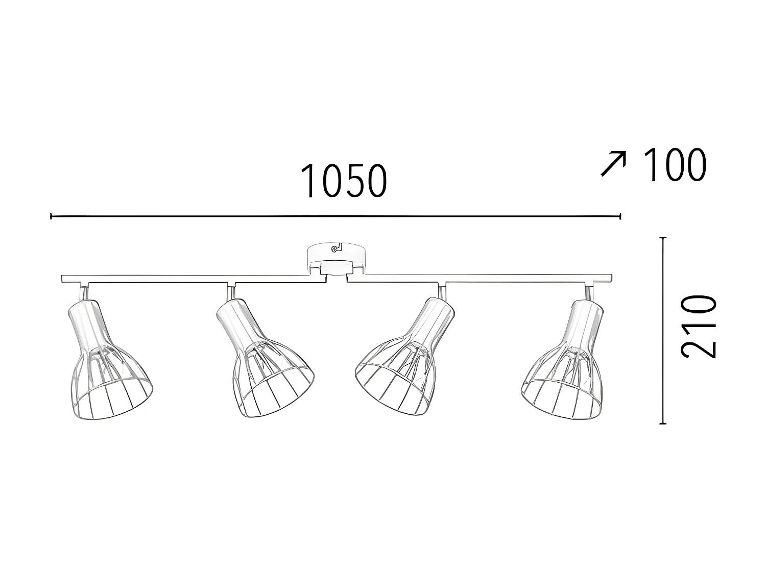 Plafondlamp Megan - Zilver - 105x10x21 cm - EPIKASA