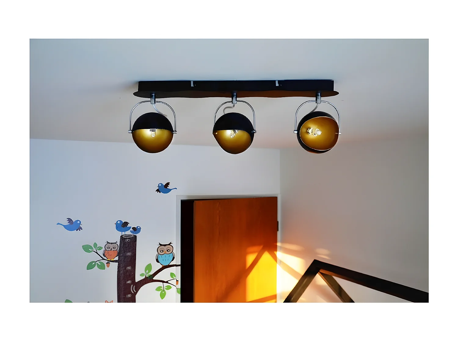 Plafondlamp Kana - Zwart - 50x10,5x17,5 cm - EPIKASA