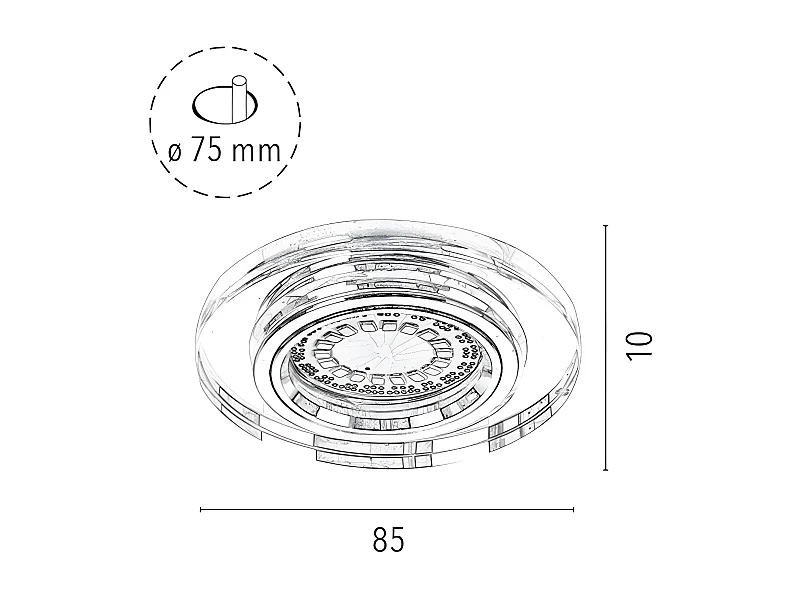 Spot Marta - Zilver - 8,5x8,5x1 cm - EPIKASA