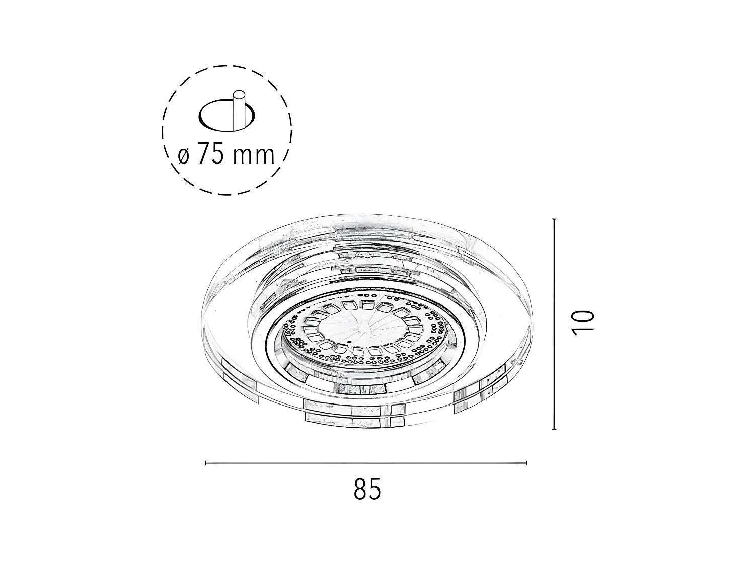 Spot Marta - Zilver - 8,5x8,5x1 cm - EPIKASA