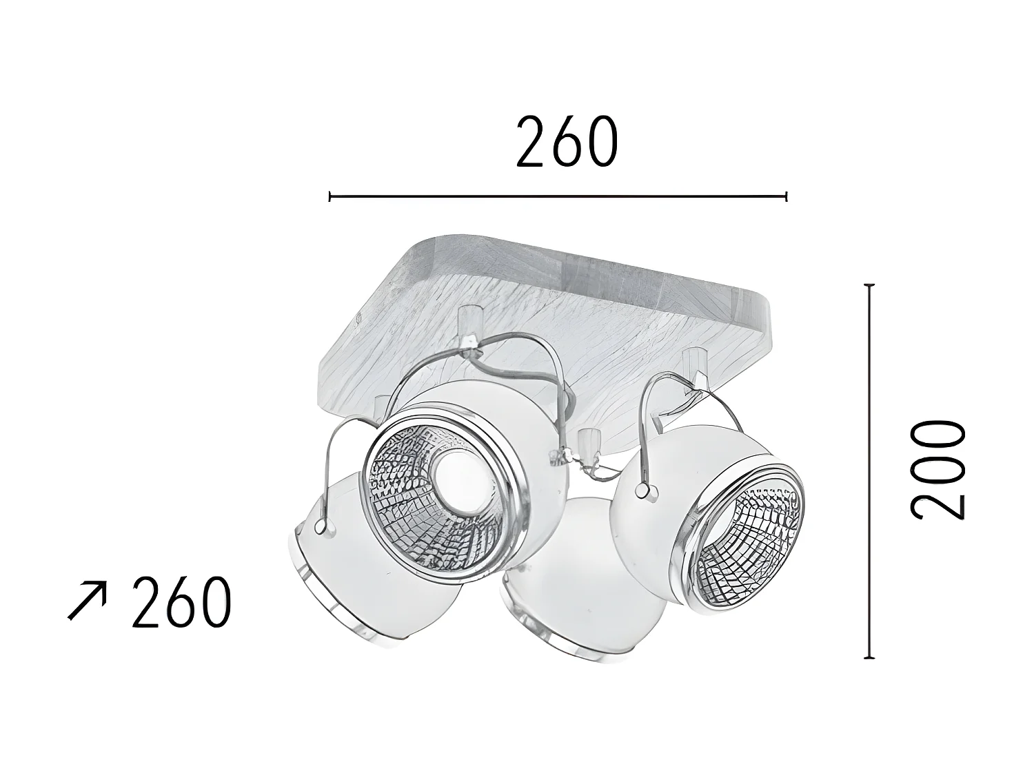 Plafonnier Ball, Marron, 26x26x20 cm, EPIKASA