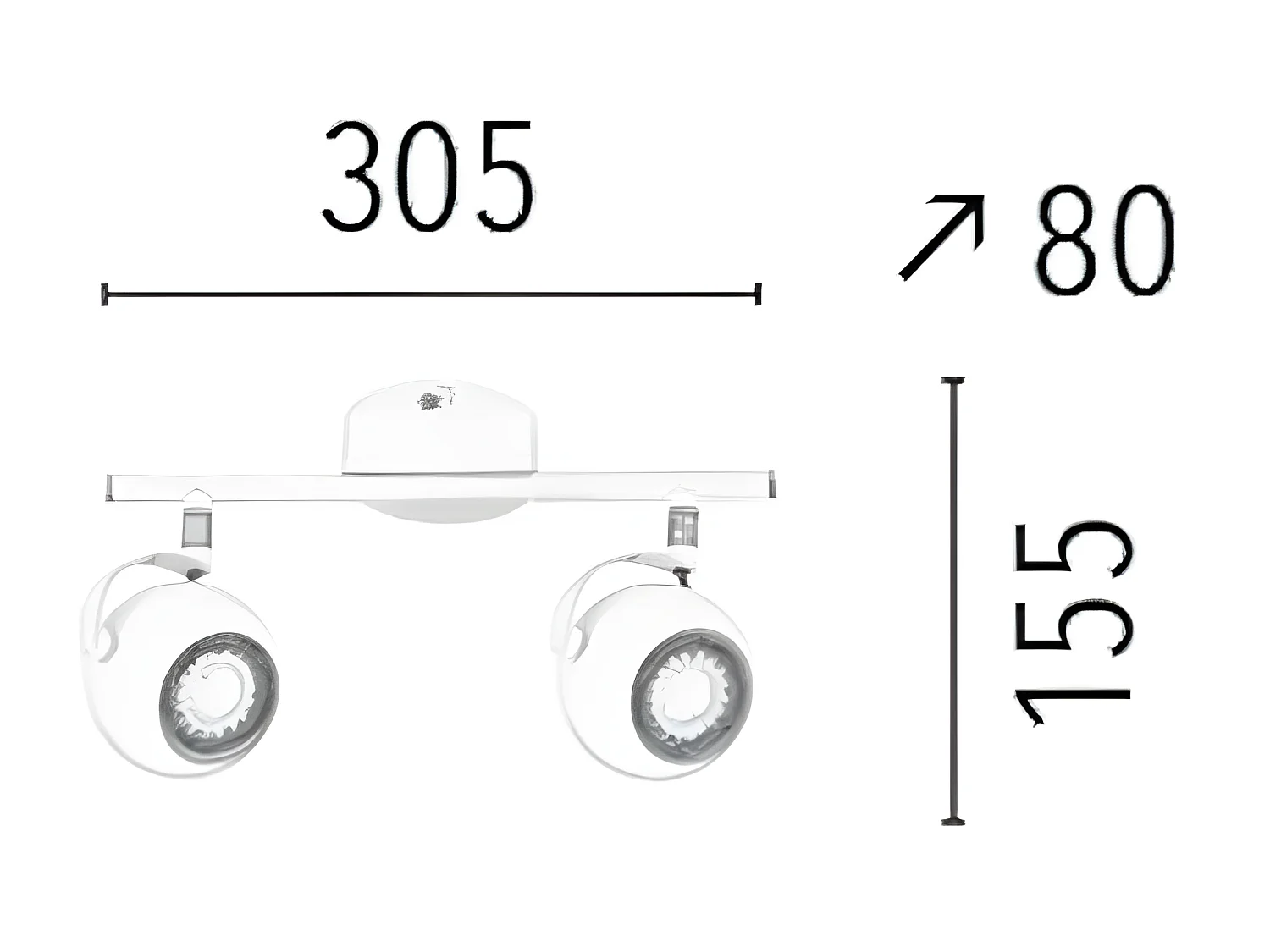 Plafondlamp Lea - Wit - 30,5x8x15,5 cm - EPIKASA