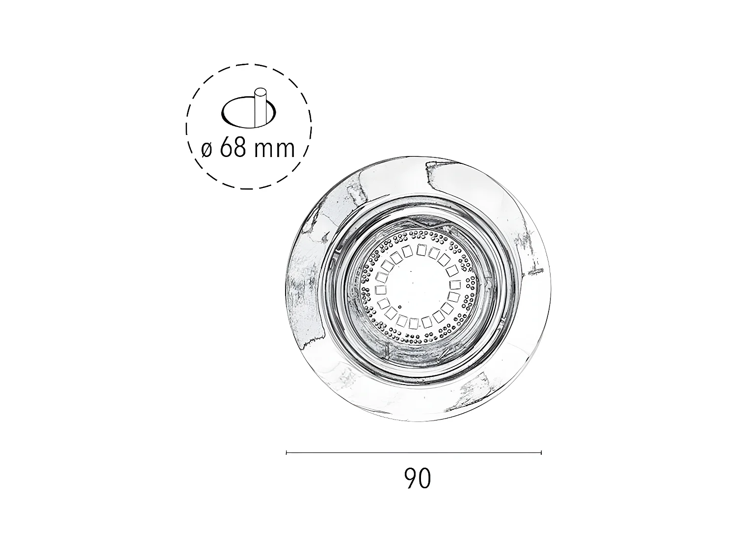 Spot d'Intérieur Juls, Argent, 9x9x0,45 cm, EPIKASA
