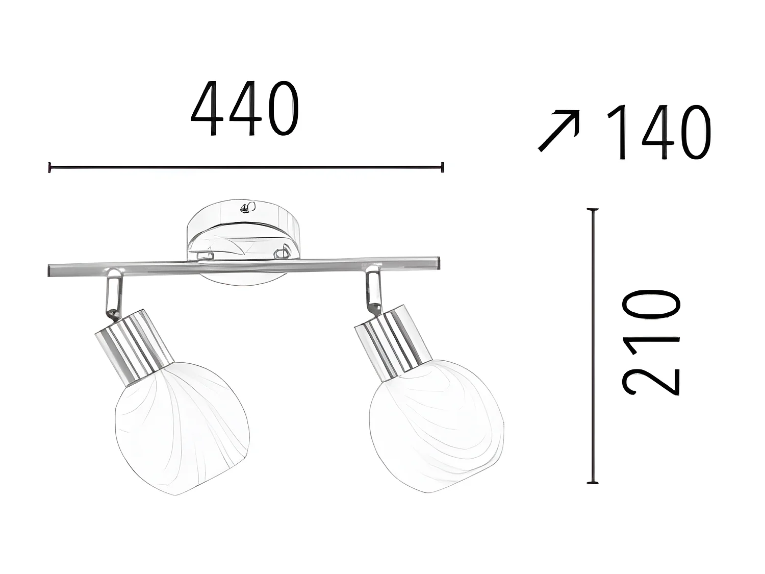 Candeeiro de Teto Sara, Prata, 44x14x21 cm, EPIKASA