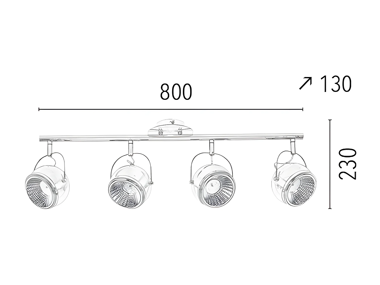 Plafonnier Ball, Argent, 80x13x23 cm, EPIKASA