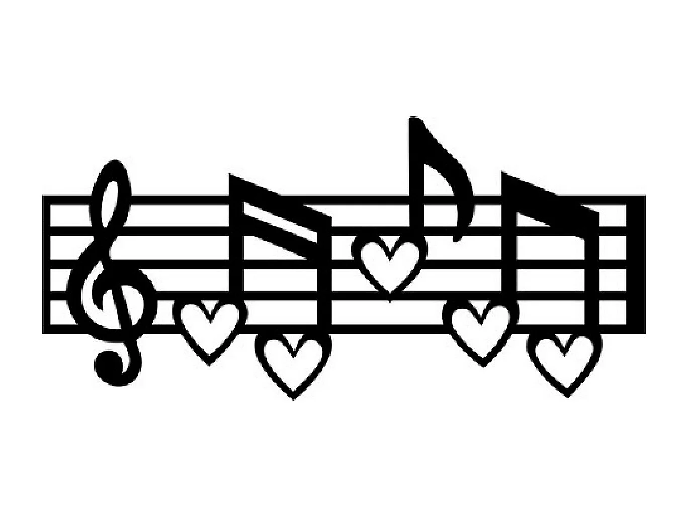 Décoration en Métal Portée 3, Noir, 85x1,5x40 cm, EPIKASA