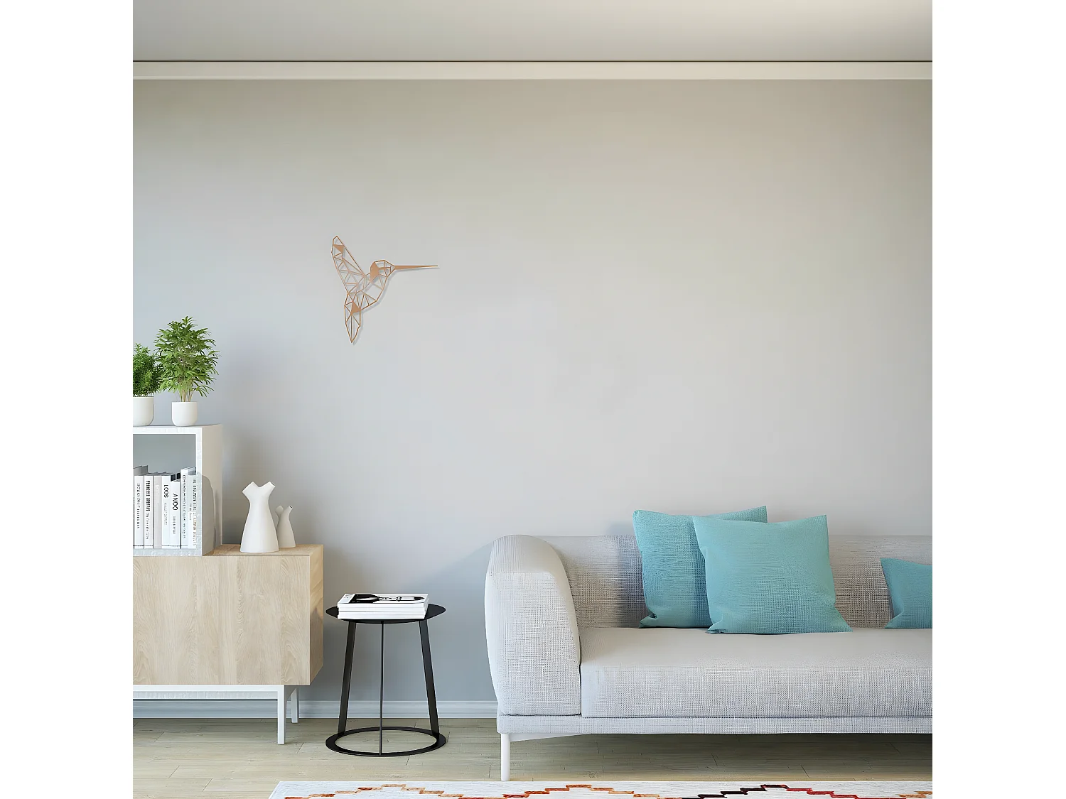 Décoration en Métal Colibris 2, Cuivre, 44x1,5x44 cm, EPIKASA