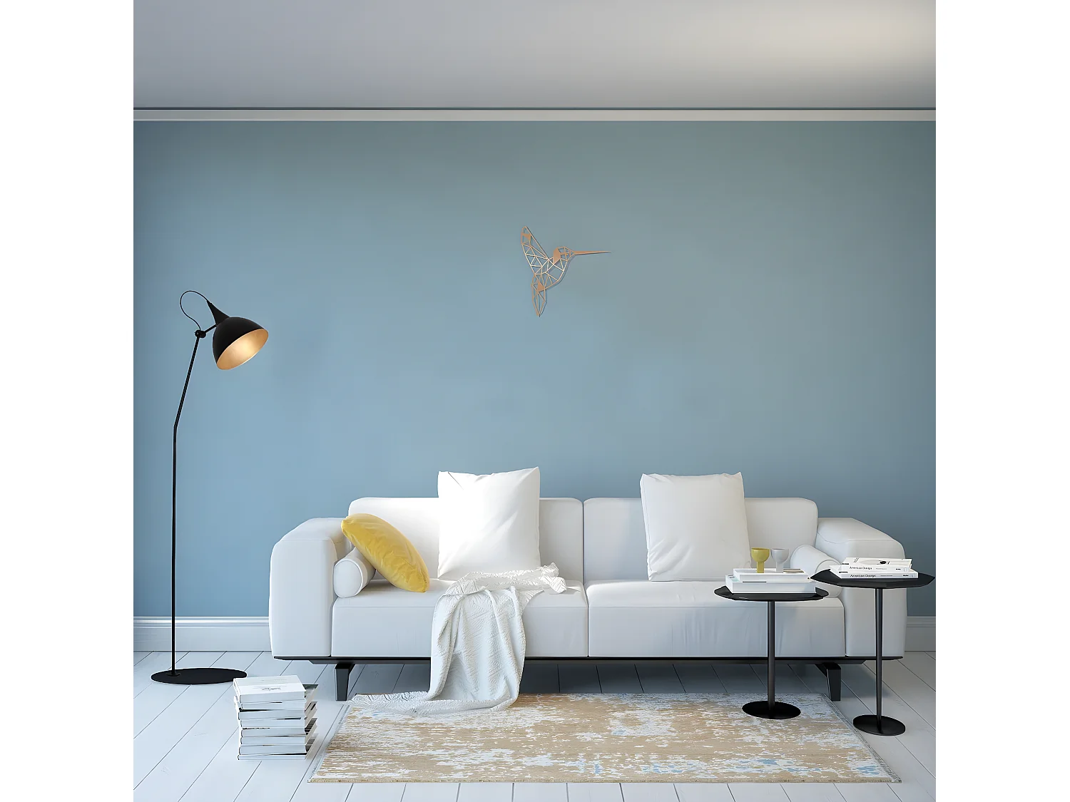 Décoration en Métal Colibris 2, Cuivre, 44x1,5x44 cm, EPIKASA