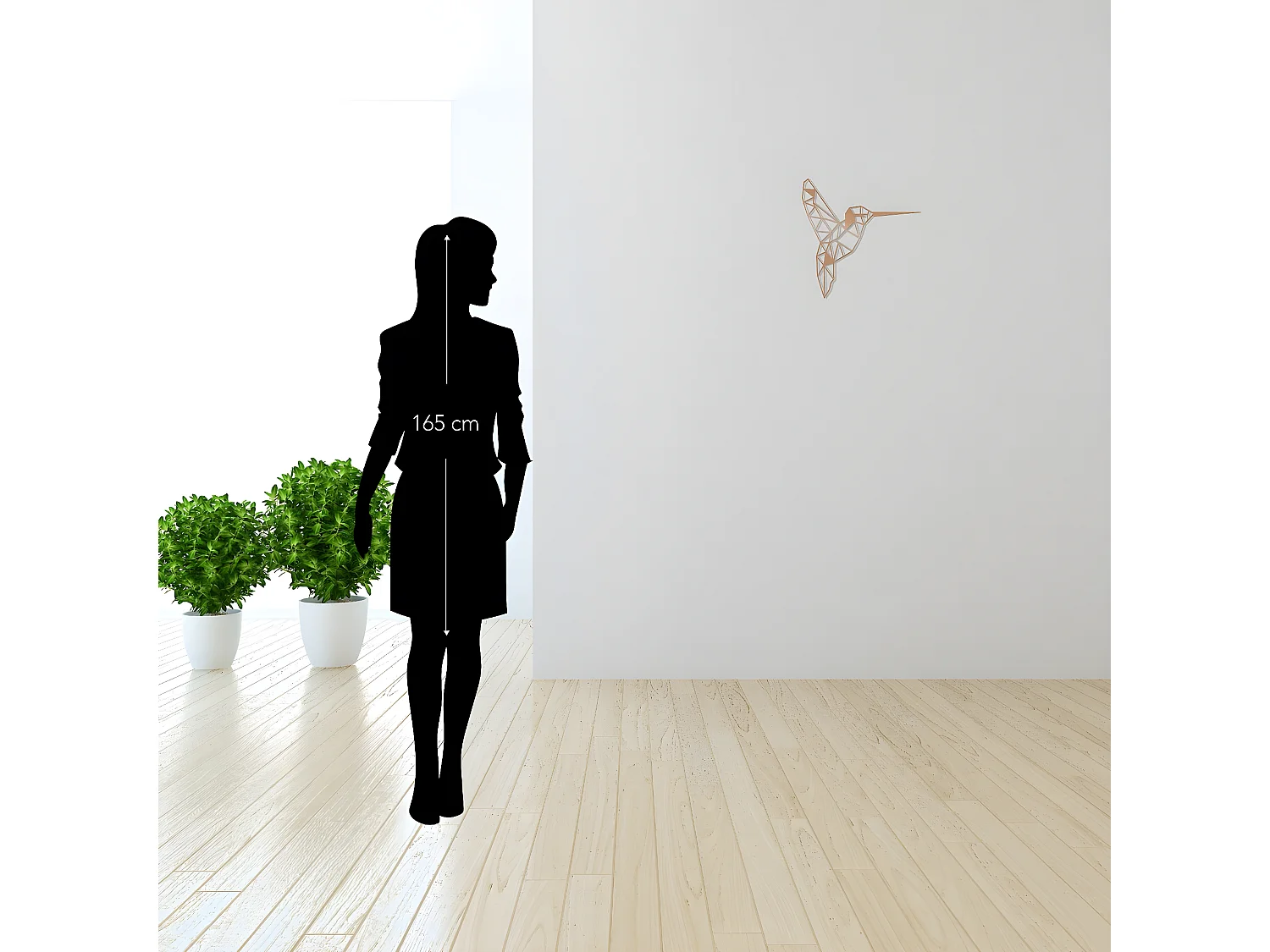 Décoration en Métal Colibris 2, Cuivre, 44x1,5x44 cm, EPIKASA