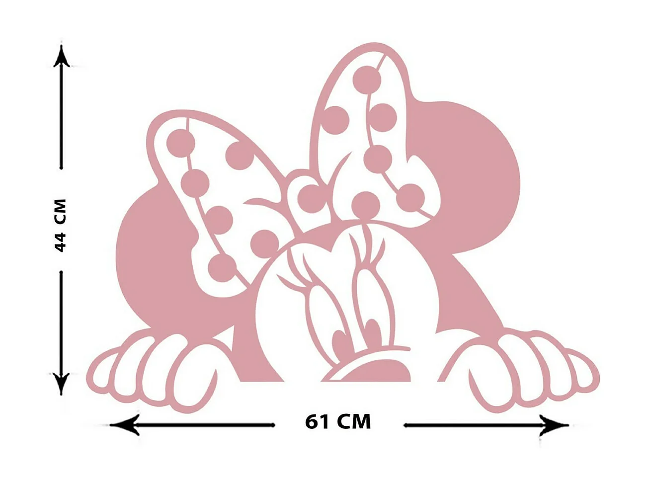 Dekoracja Metalowa Minnie 4, Różowy, 61x1,5x44 cm, EPIKASA