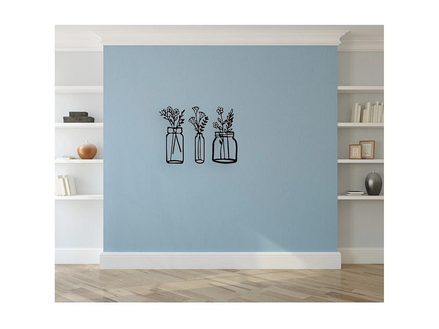 Metalen Decoratie Bloem 16 - Zwart - 95x1,5x70 cm - EPIKASA