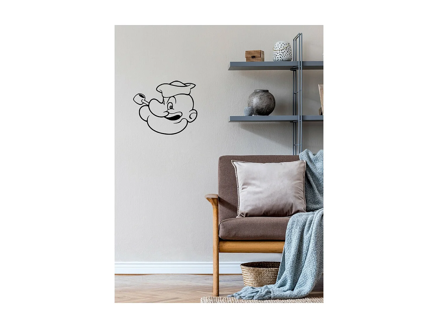 Dekoracja Metalowa Popeye, Czarny, 60x1,5x51 cm, EPIKASA