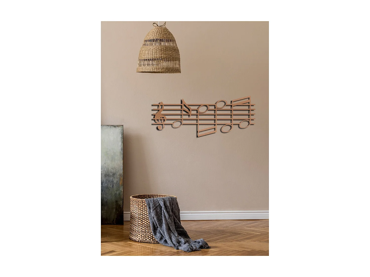 Décoration en Métal Notes 1, Cuivre, 80x1,5x32 cm, EPIKASA