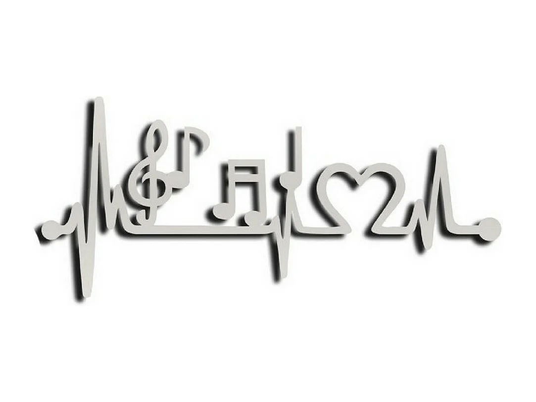 Decorazione in Metallo Music beat 6, Argento, 70x1,5x31 cm, EPIKASA