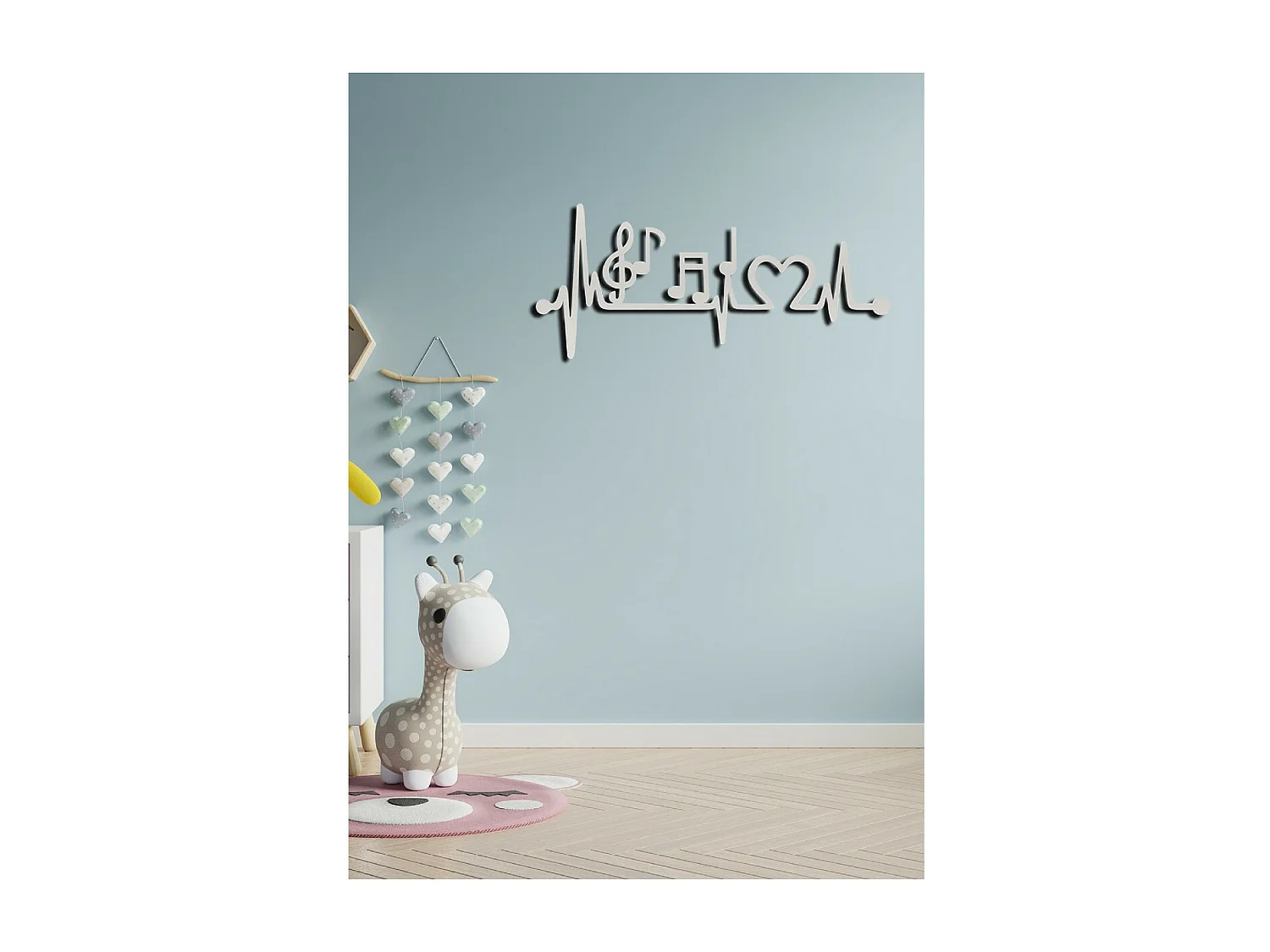 Decorazione in Metallo Music beat 6, Argento, 70x1,5x31 cm, EPIKASA