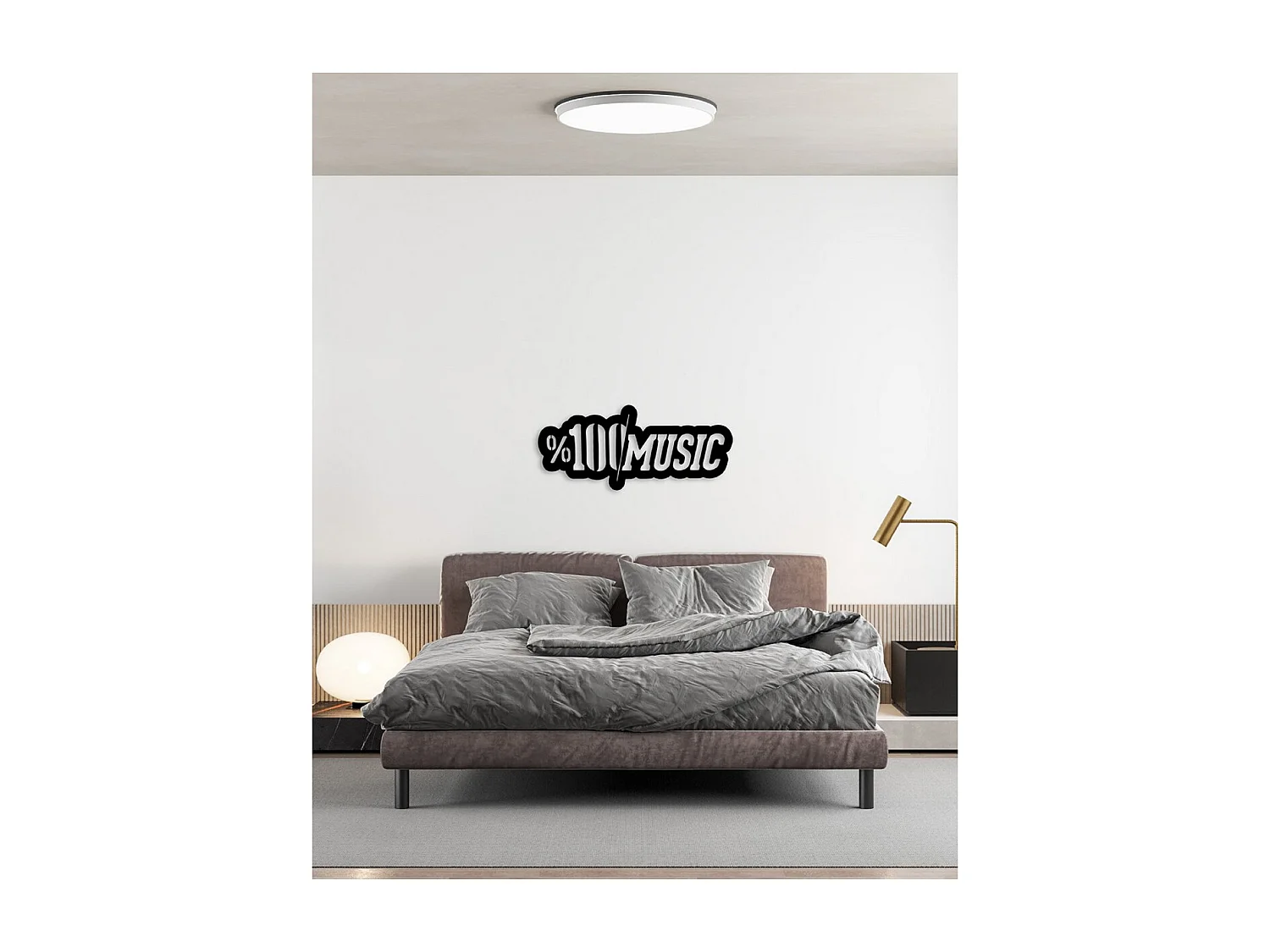 Décoration en Métal 100 Music, Noir, 75x1,5x33 cm, EPIKASA