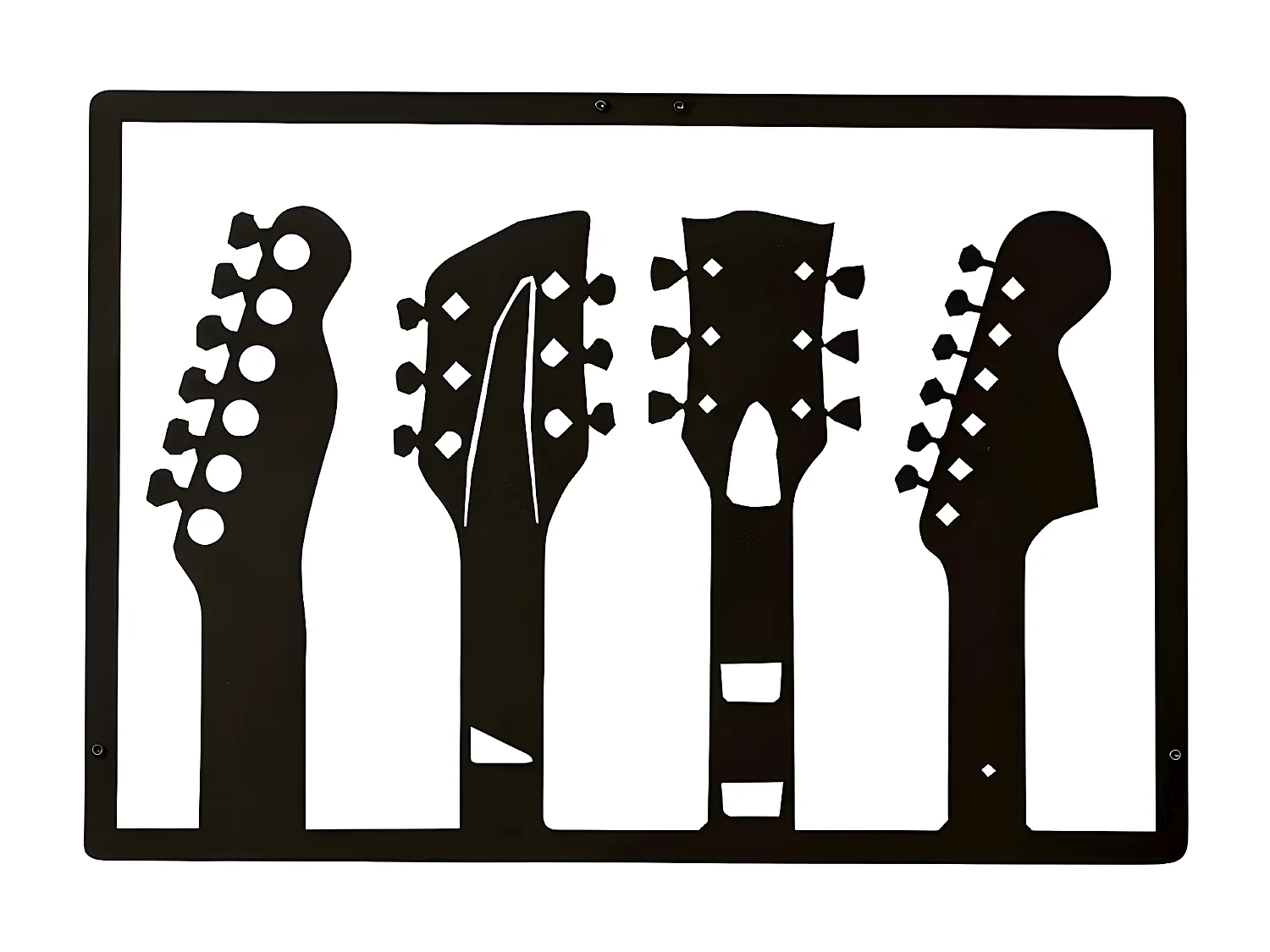 Dekoracja Metalowa Gitara 19, Czarny, 46x1,5x32 cm, EPIKASA