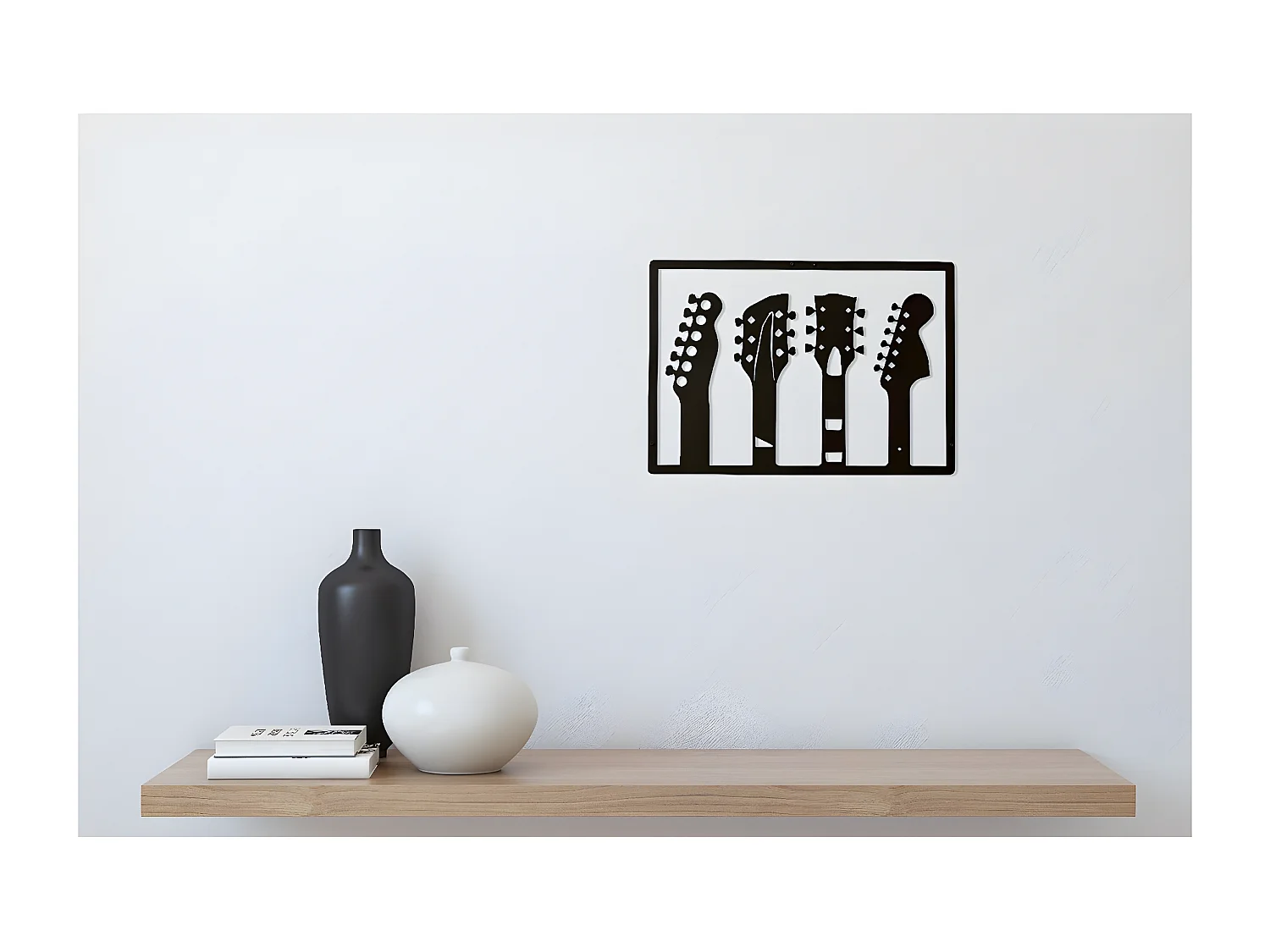 Dekoracja Metalowa Gitara 19, Czarny, 46x1,5x32 cm, EPIKASA