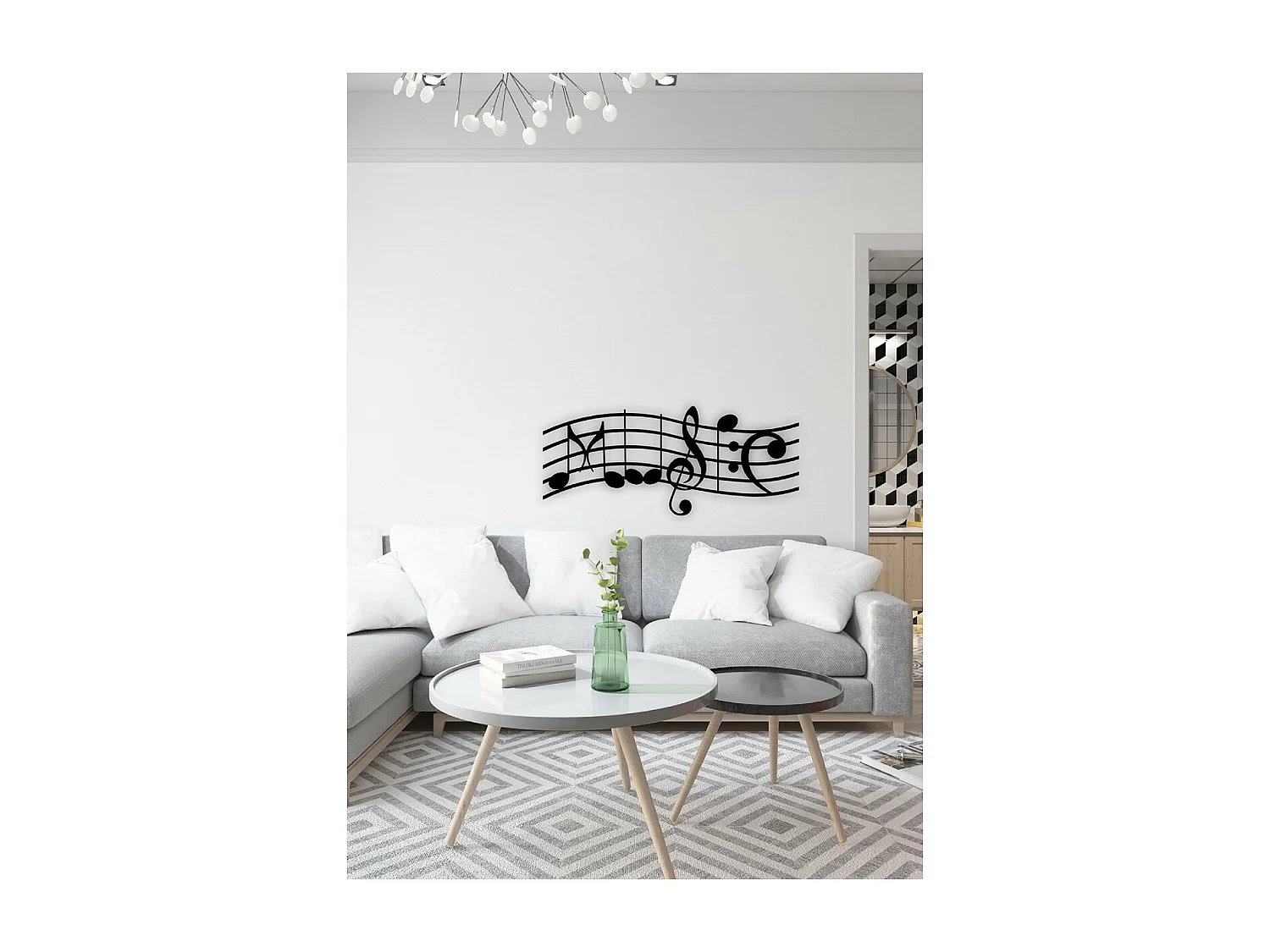 Dekoracja Metalowa Pentagram, Czarny, 70x1,5x30 cm, EPIKASA