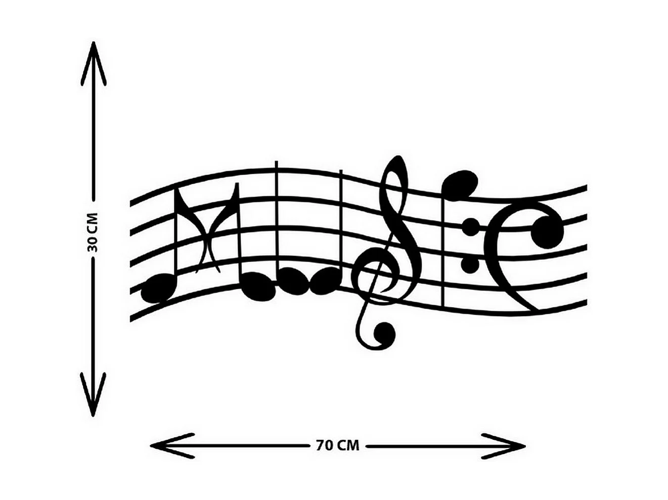 Dekoracja Metalowa Pentagram, Czarny, 70x1,5x30 cm, EPIKASA