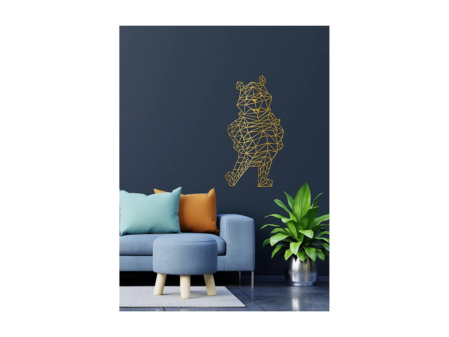 Decoração em Metal Pooh 2, Ouro, 43x1,5x81 cm, EPIKASA