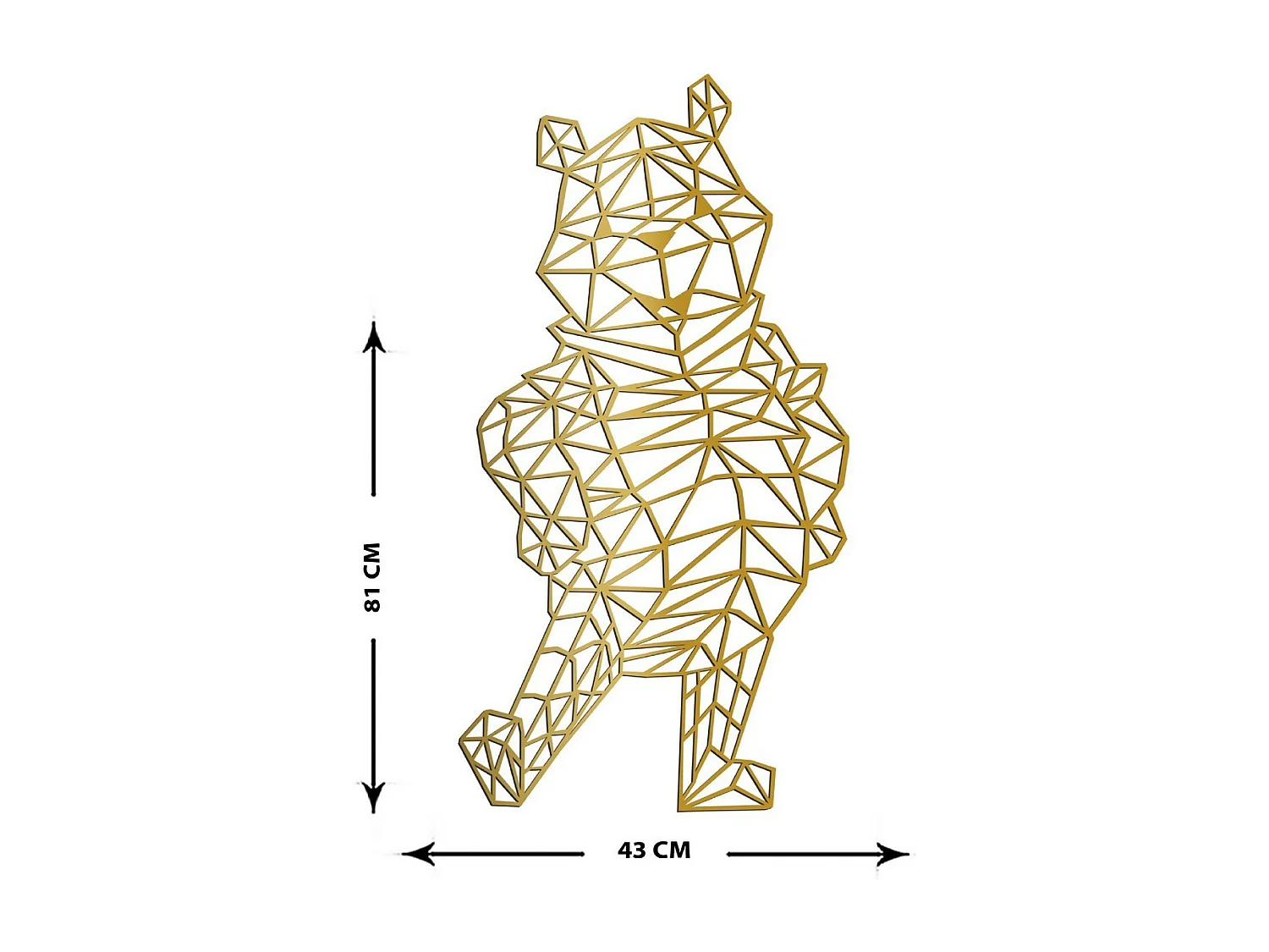 Decoração em Metal Pooh 2, Ouro, 43x1,5x81 cm, EPIKASA