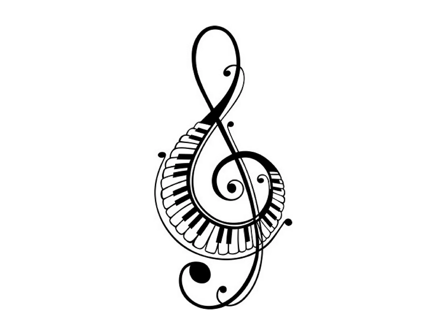 Décoration en Métal Pianoforte 7, Noir, 39x1,5x80 cm, EPIKASA