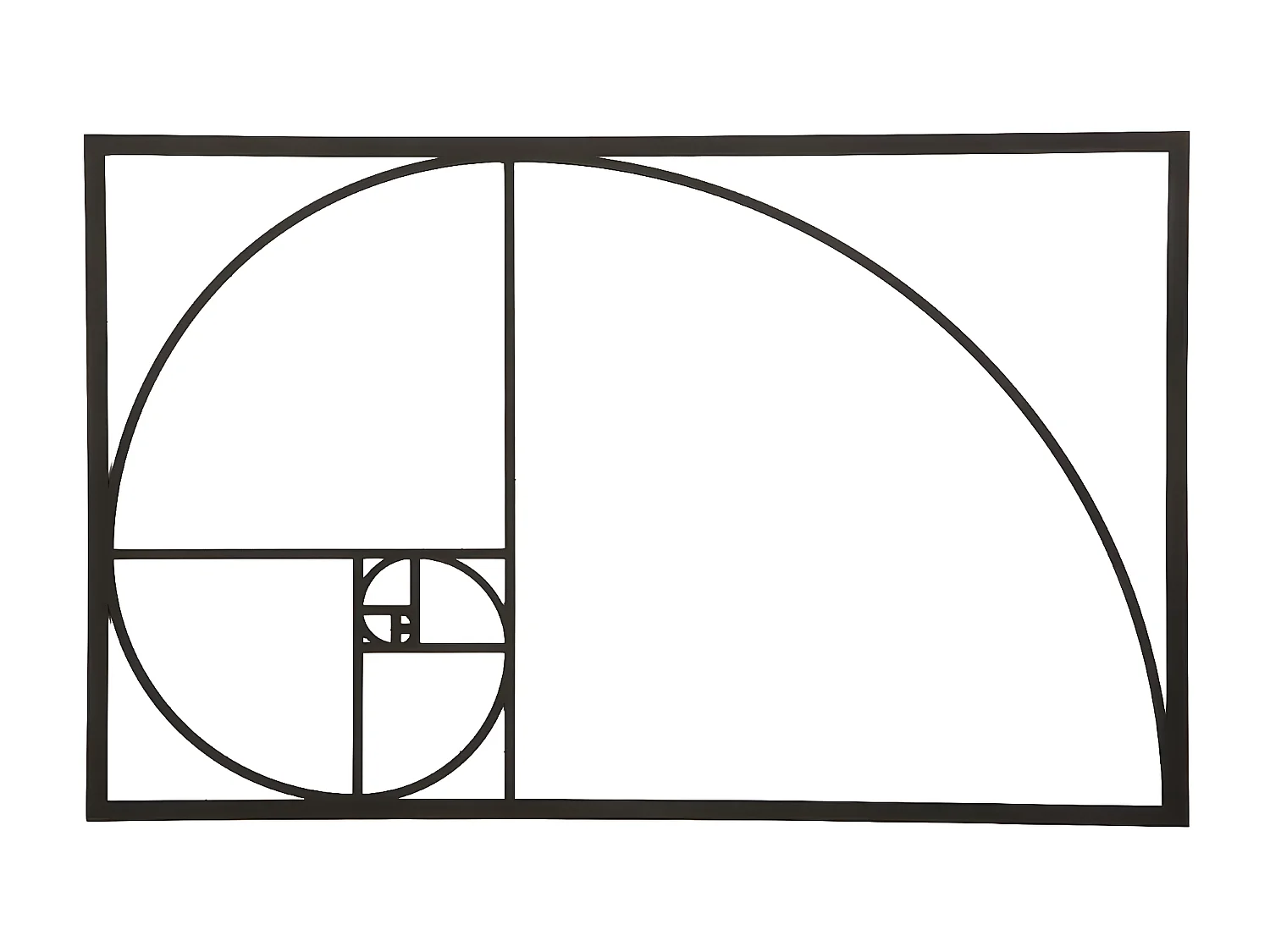 Décoration en Métal Proportion Dorée, Noir, 53x1,5x35 cm, EPIKASA