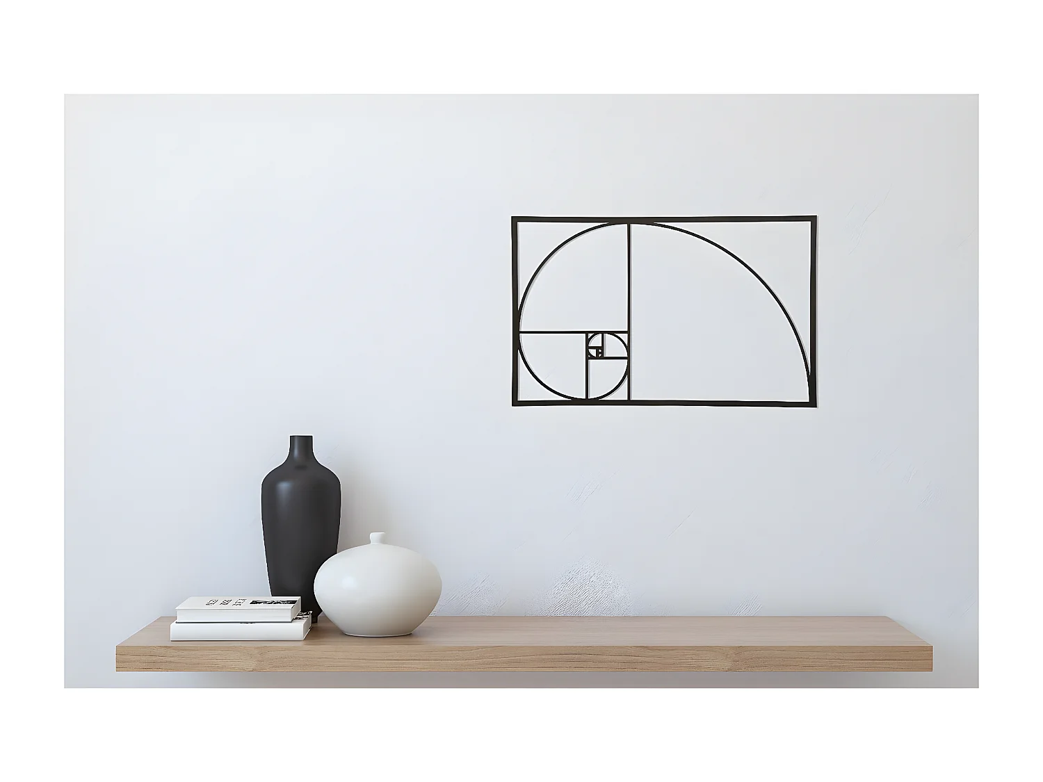 Décoration en Métal Proportion Dorée, Noir, 53x1,5x35 cm, EPIKASA