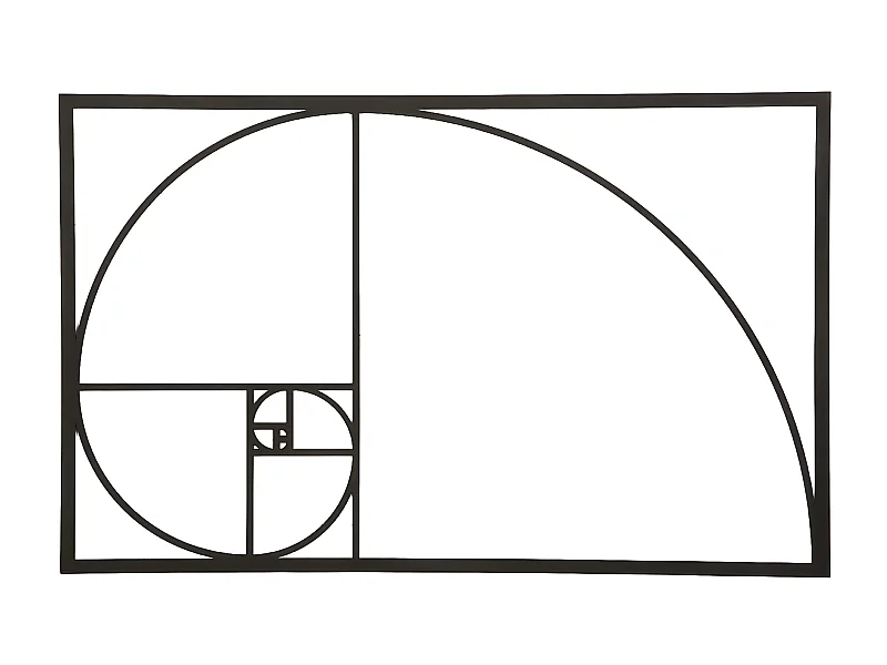 Decorazione in Metallo Proporzione Aurea, Nero, 53x1,5x35 cm, EPIKASA
