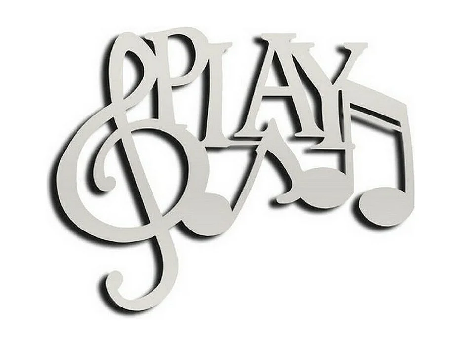 Metalen Decoratie Play 4 - Zilver - 63x1,5x50 cm - EPIKASA