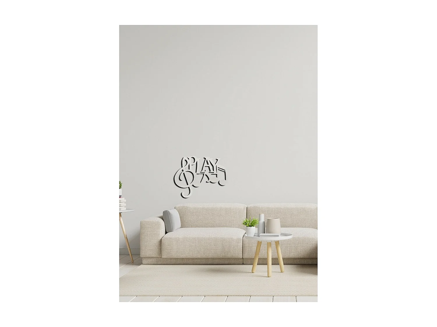 Metalen Decoratie Play 4 - Zilver - 63x1,5x50 cm - EPIKASA