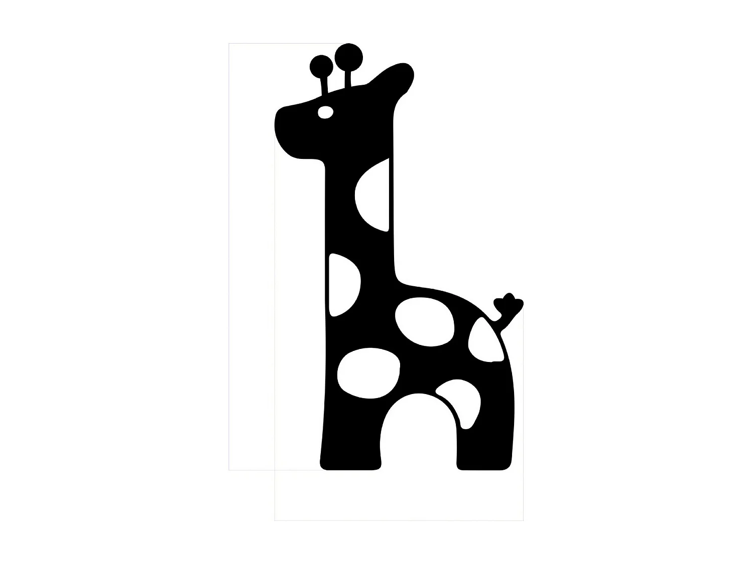 Decoração em Metal Girafa, Preto, 50x1,5x86 cm, EPIKASA