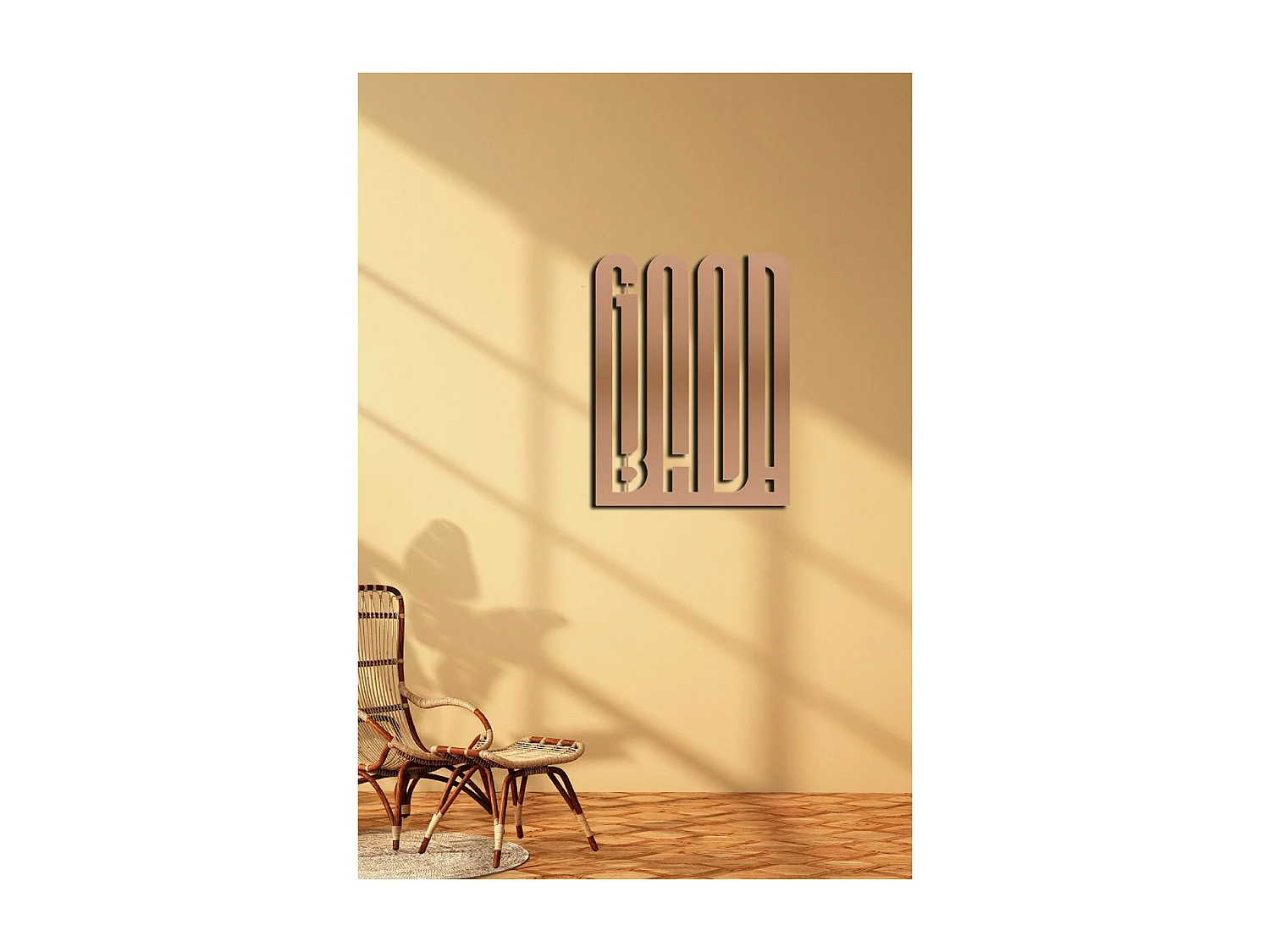 Dekoracja Metalowa Dobry Zły 1, Miedź, 61x1,5x79 cm, EPIKASA