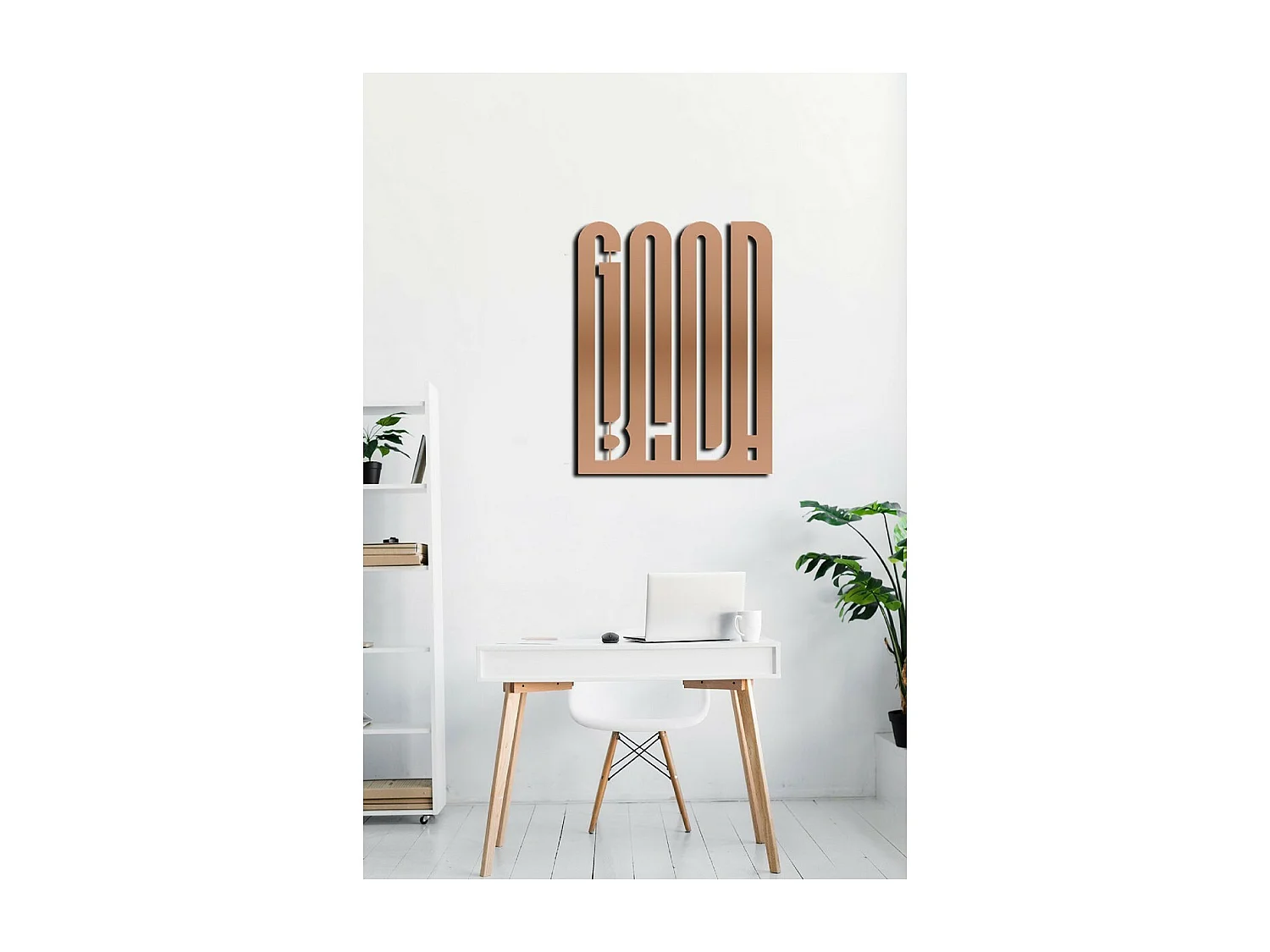 Dekoracja Metalowa Dobry Zły 1, Miedź, 61x1,5x79 cm, EPIKASA