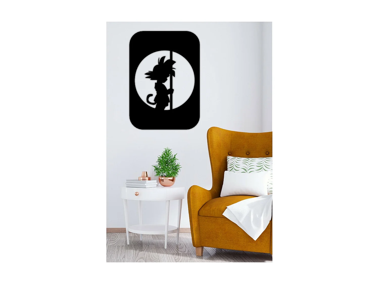 Décoration en Métal Dragon Ball 3, Noir, 52x1,5x72 cm, EPIKASA