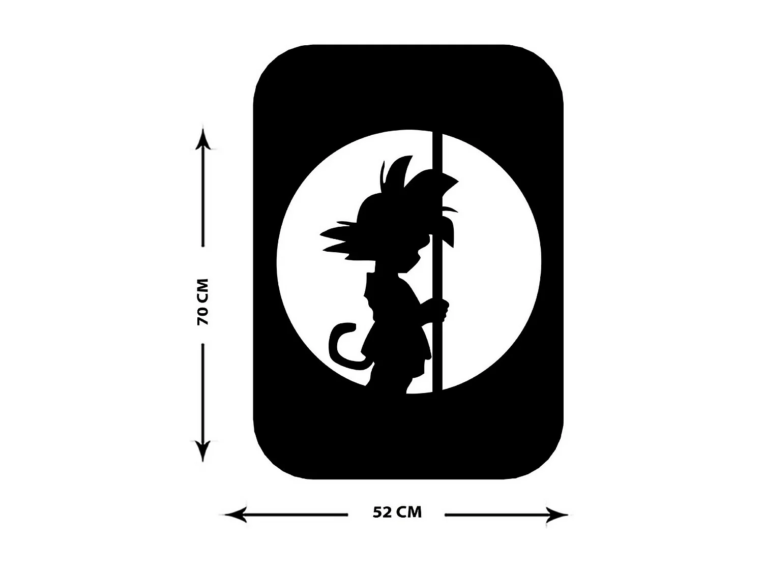 Décoration en Métal Dragon Ball 3, Noir, 52x1,5x72 cm, EPIKASA