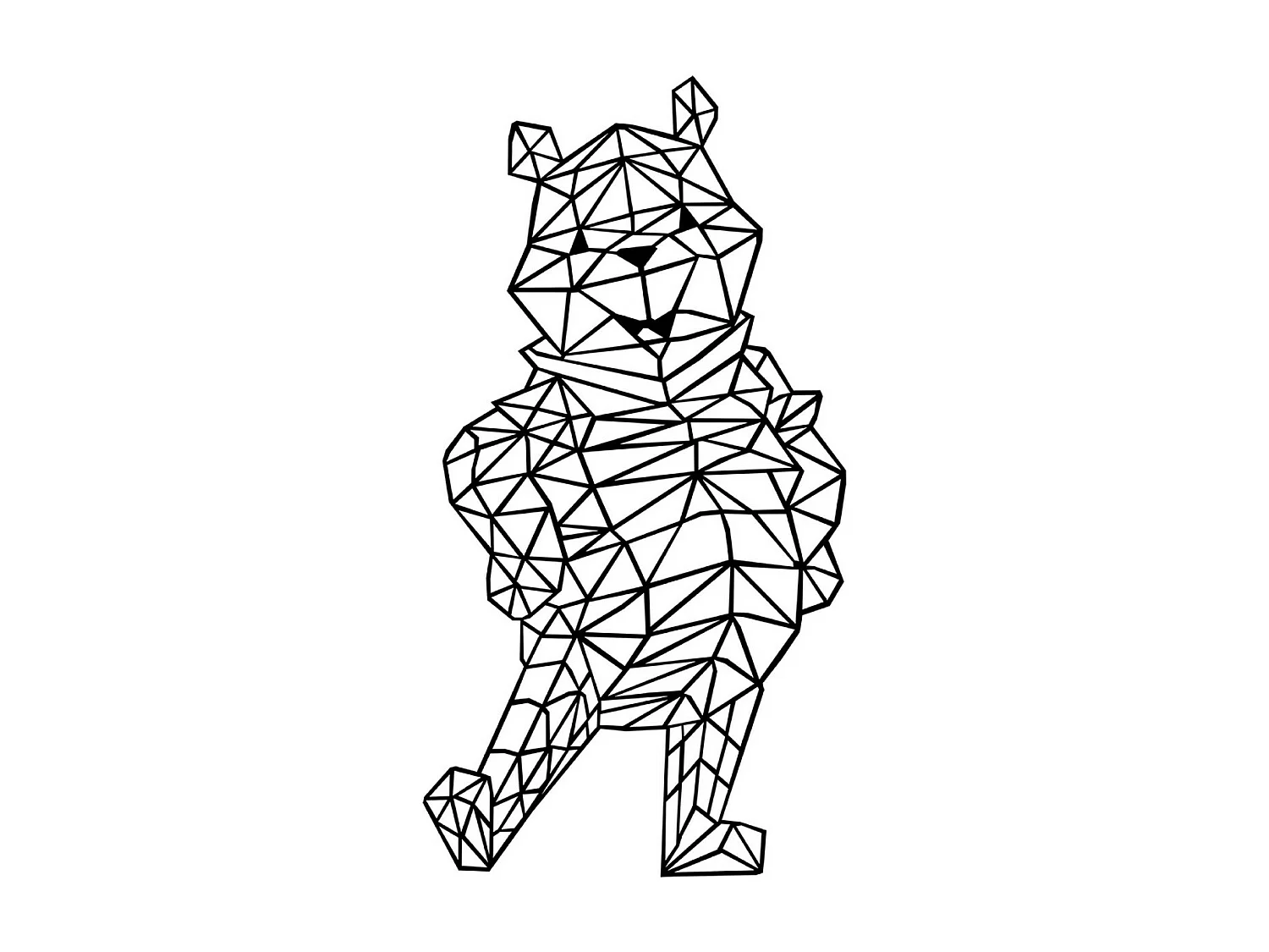 Decoração em Metal Pooh 1, Preto, 43x1,5x81 cm, EPIKASA